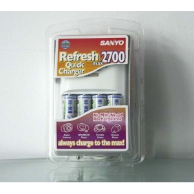 Wholesale Genuine 3 in 1 SANYO Rechargeable 2700mAh Ni-MH/ Ni-Cd Battery Charger Kit (White)