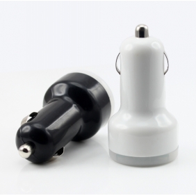 Wholesale CH202S Dual USB Car charger 5V 2.1A/1A with Black / White