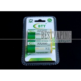 Wholesale BTY AA 2500mAh 1.2V Rechargeable NIMH Battery (4pcs/pack)