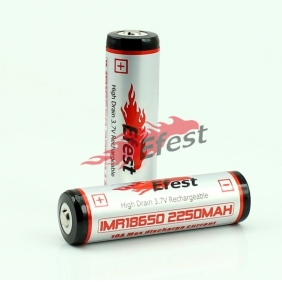 Wholesale Efest Button top IMR 18650 High drain 2250mah 3.7V rechargeble LiMn battery-1pc